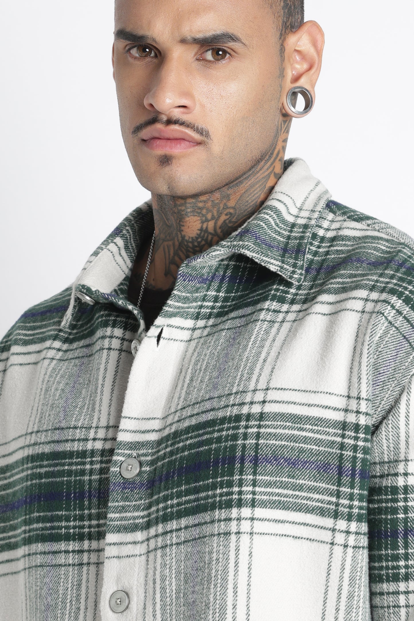 Brushed Check Casual Shirt Green