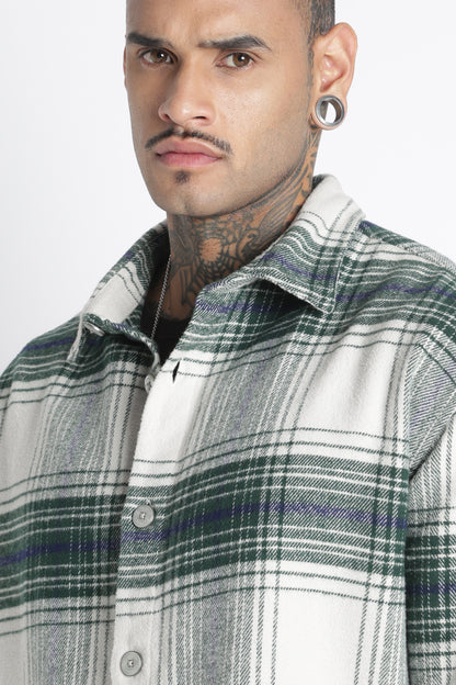 Brushed Check Casual Shirt Green