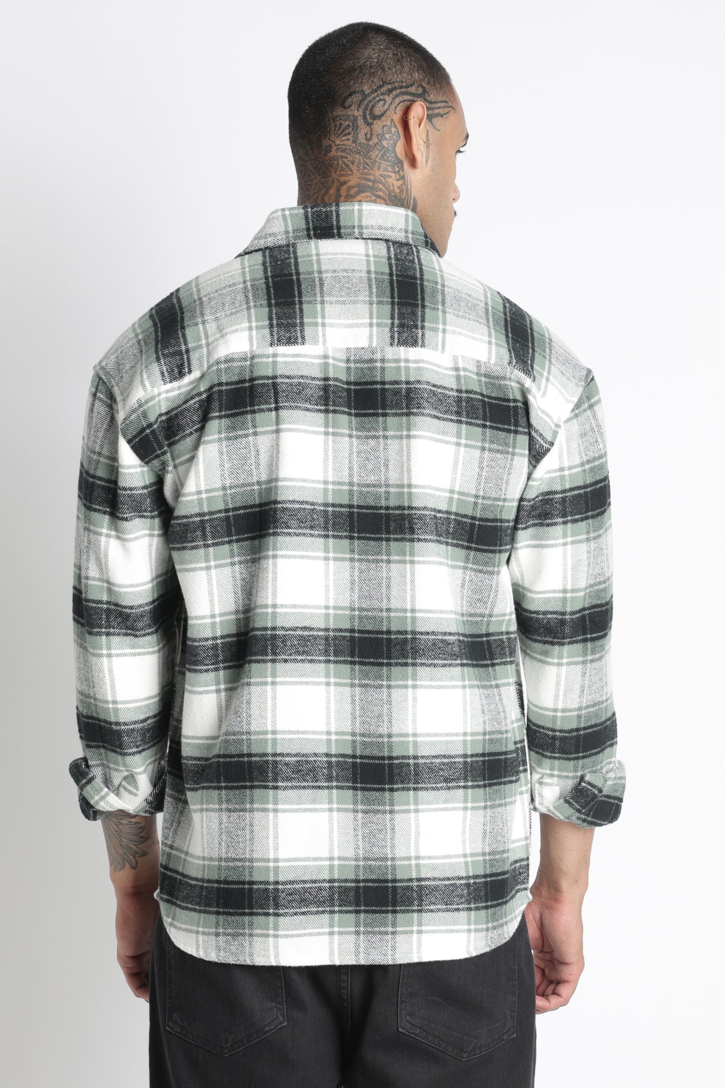 Brushed Check Casual Shirt Lt Green