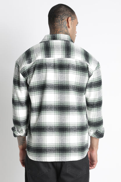Brushed Check Casual Shirt Lt Green