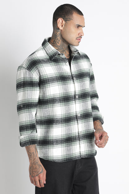 Brushed Check Casual Shirt Lt Green
