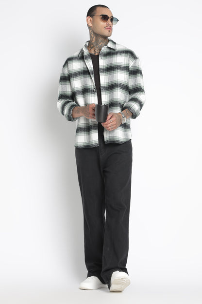 Brushed Check Casual Shirt Lt Green