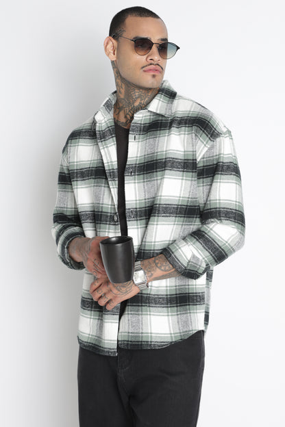 Brushed Check Casual Shirt Lt Green