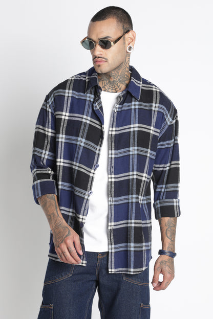 Brushed Check Casual Shirt Black