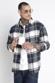 Brushed Check Casual Shirt Navy White