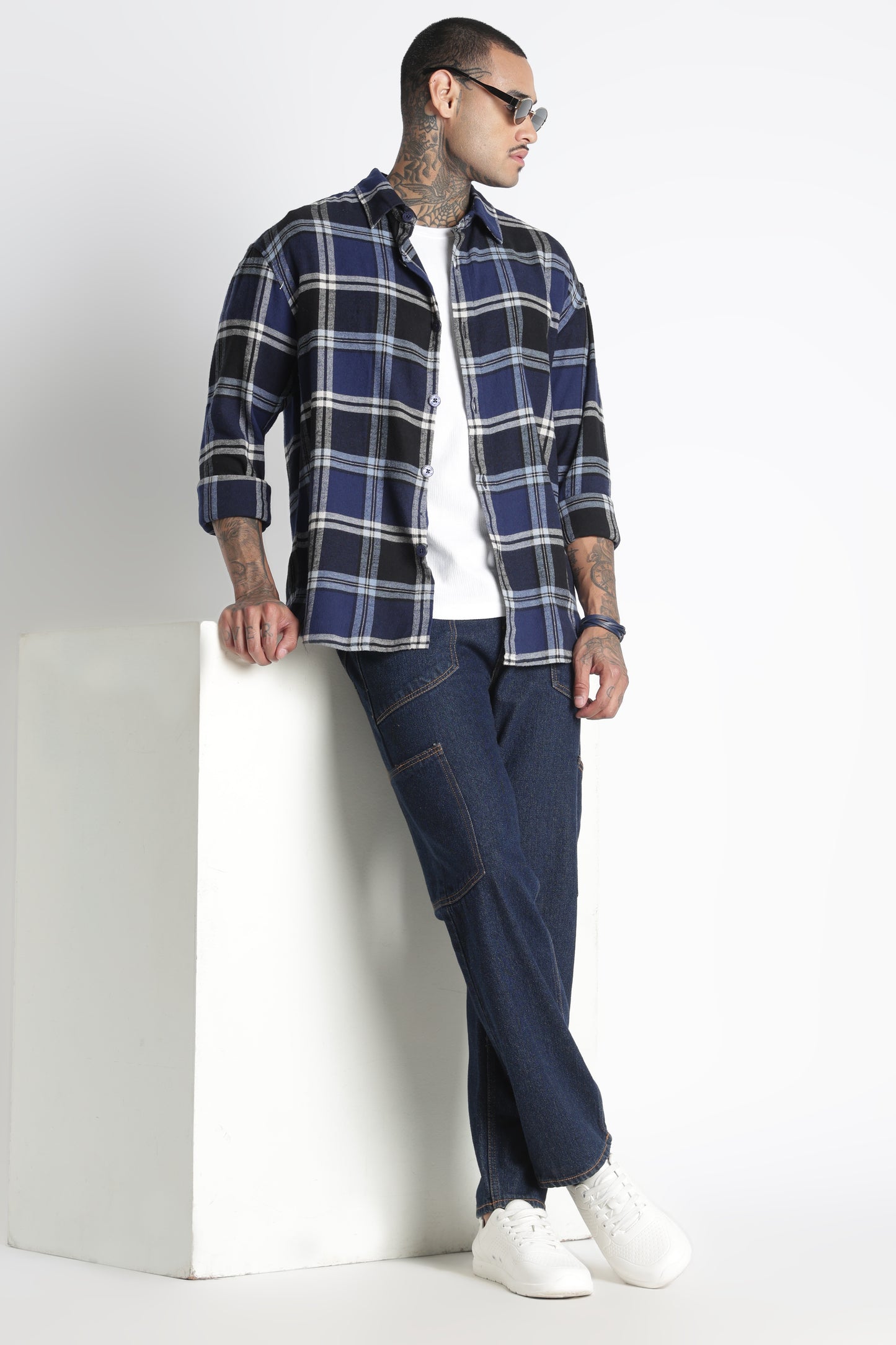 Brushed Check Casual Shirt Black
