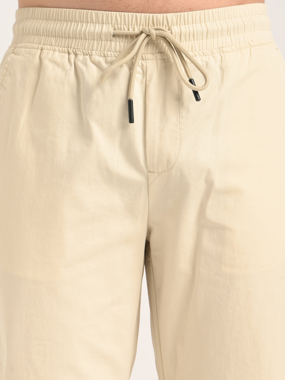 Cotton Style Trousers with Drawcord Cream