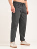 Relaxed Cotton Trousers with Drawcord Grey