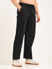 Cotton Style Trousers with Drawcord Black