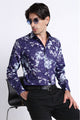 Floral Digital Print Shirt Dk Blue