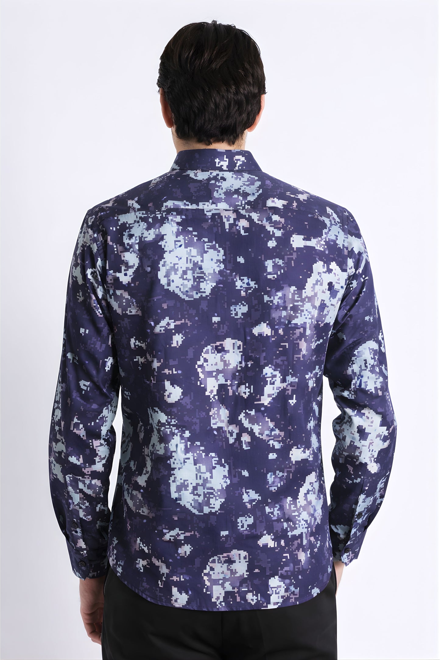 Floral Digital Print Shirt Dk Blue