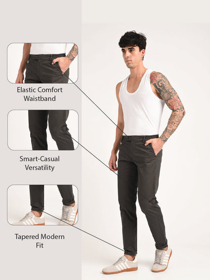 Stretch Trousers with Utility Pockets Khaki