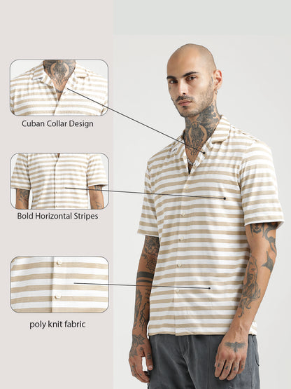 Relaxed Knit Shirt Beige