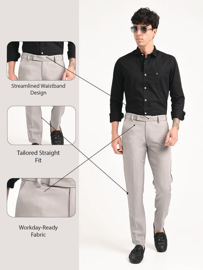 Flexy Waist Relaxed Fit Everyday Trousers Grey