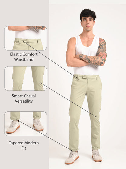 Stretch Trousers with Utility Pockets Lt green