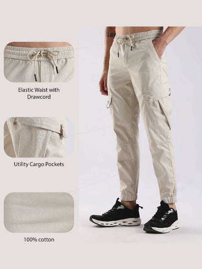 Slim Fit Cargo Pants Cream