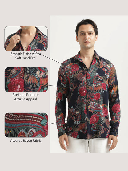 Printed Viscose Shirt Rose