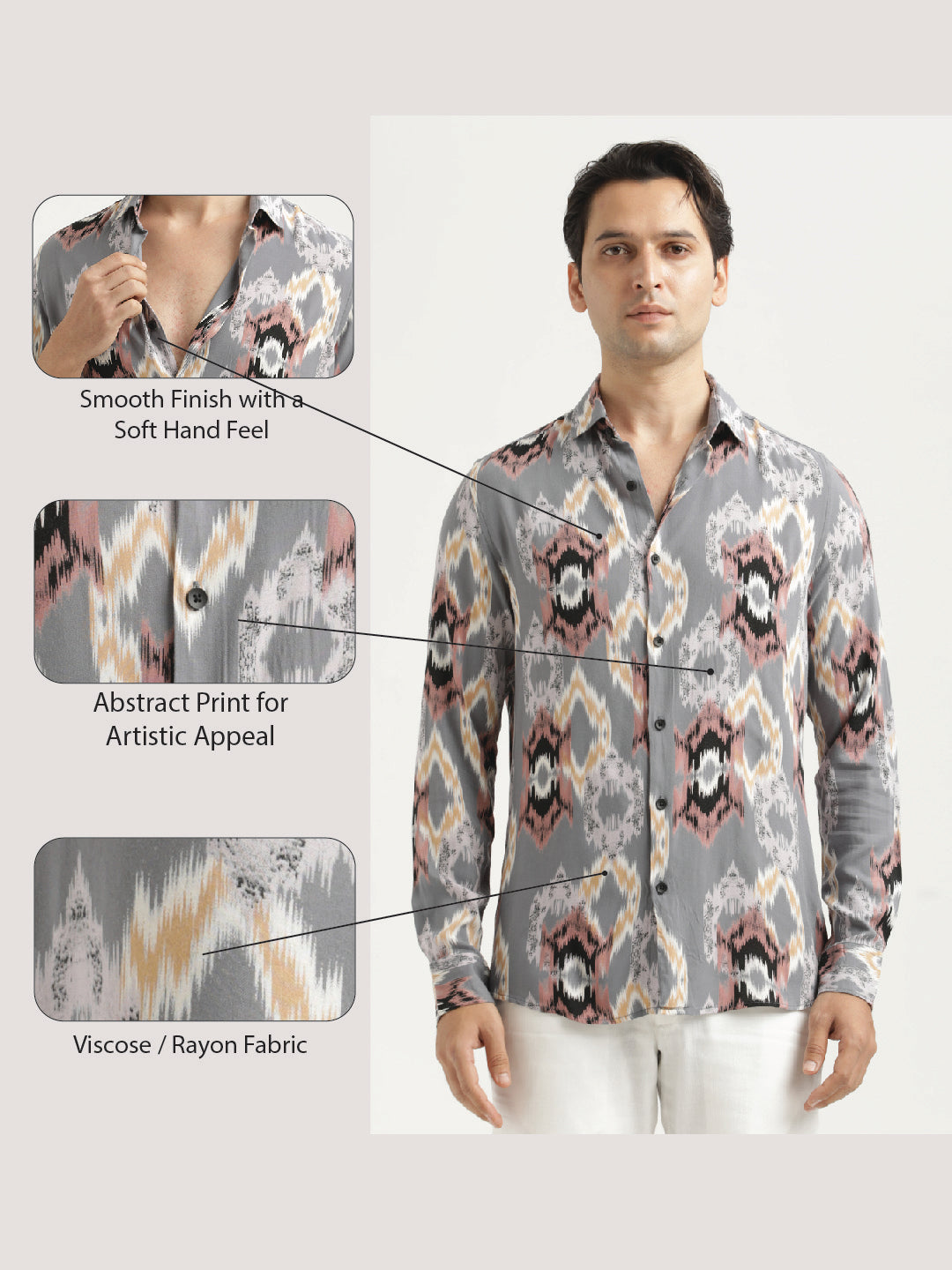 Printed Viscose Shirt Pink
