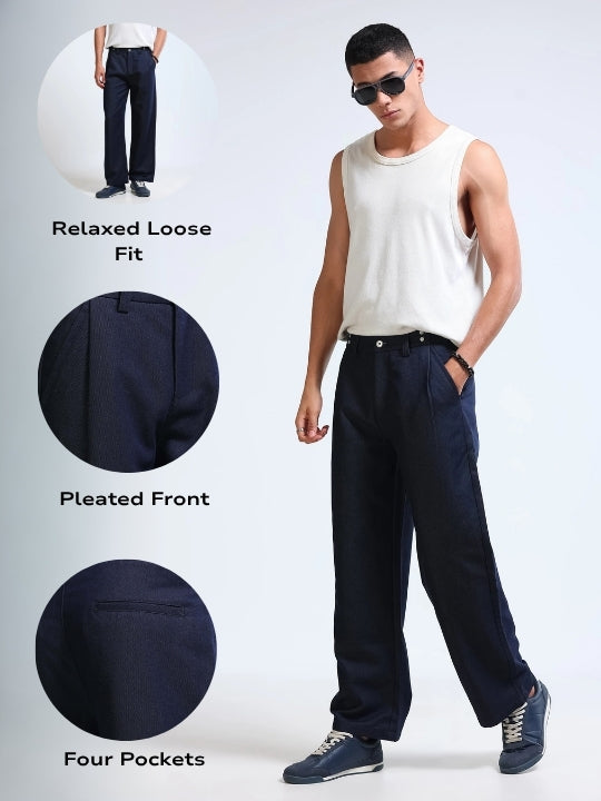 Men's Casual Loose Fit Trousers Denim