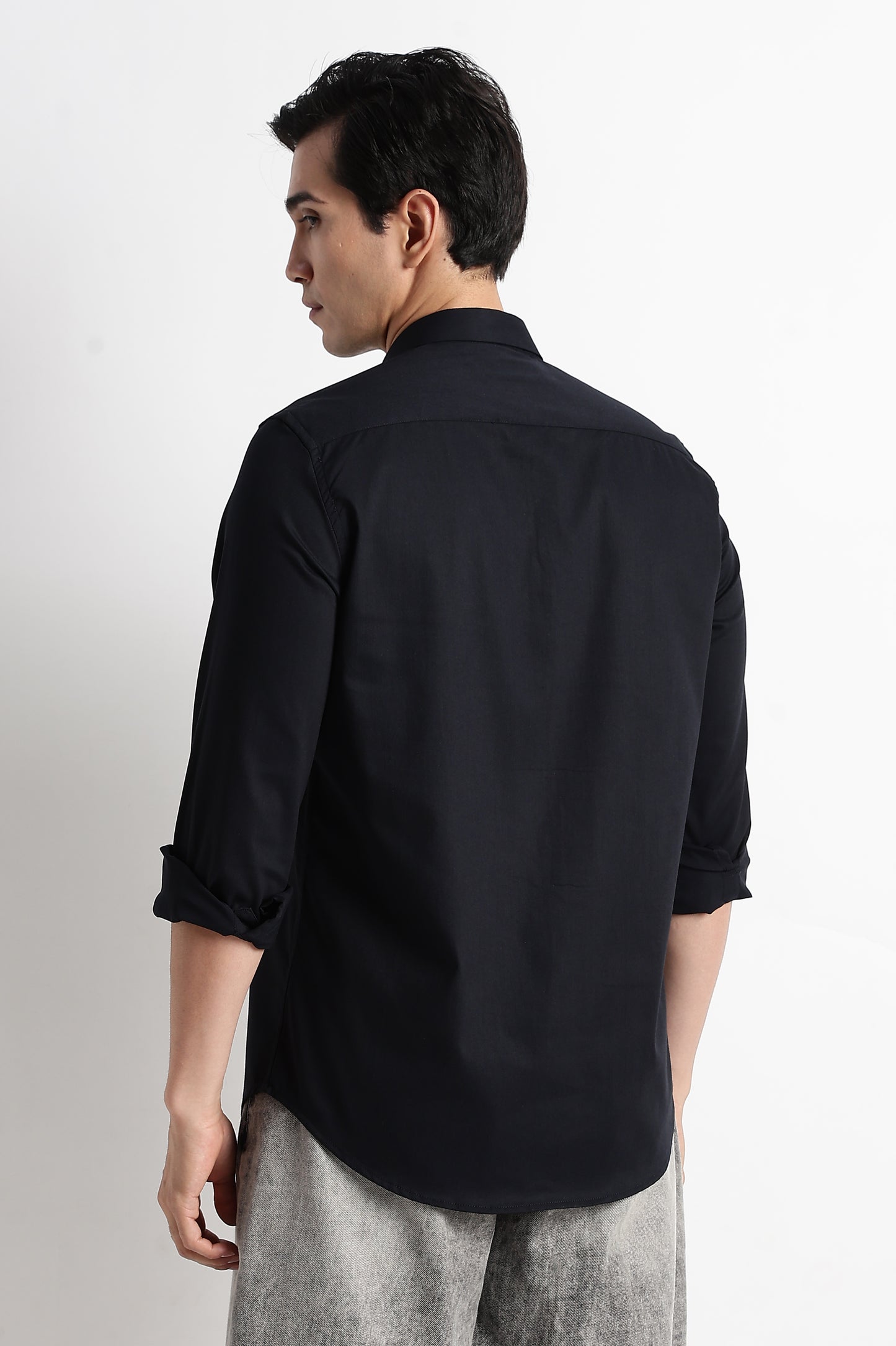 The Modern Essential Poly-Lycra Shirt Slate Black