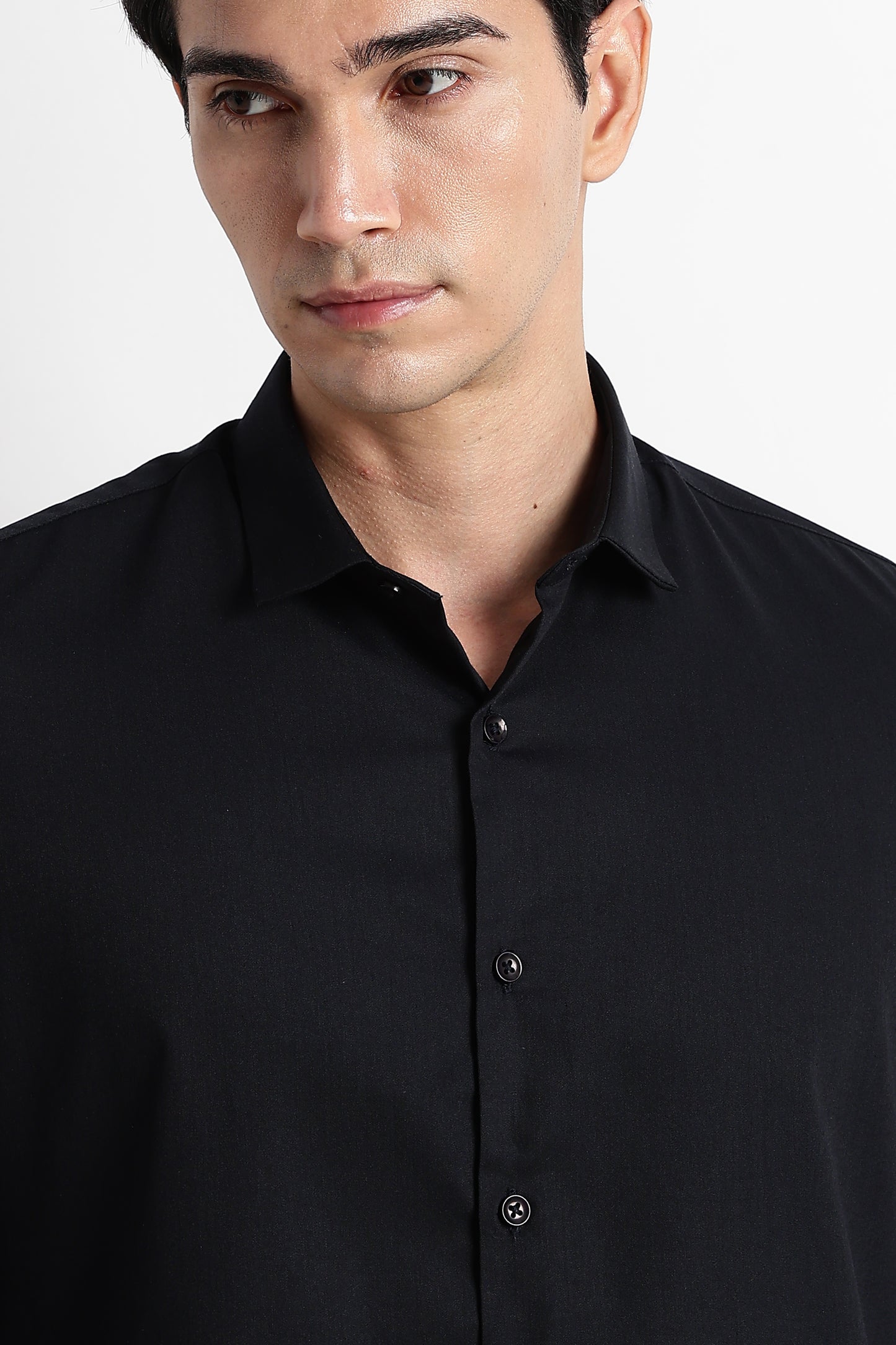 The Modern Essential Poly-Lycra Shirt Slate Black