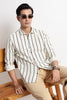 Vertical Stripe Textured Shirt Off White