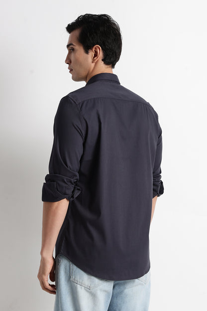 The Modern Essential Poly-Lycra Shirt Dk Grey