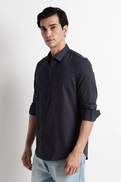 The Modern Essential Poly-Lycra Shirt Dk Grey
