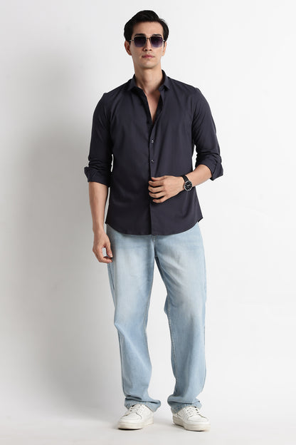 The Modern Essential Poly-Lycra Shirt Dk Grey