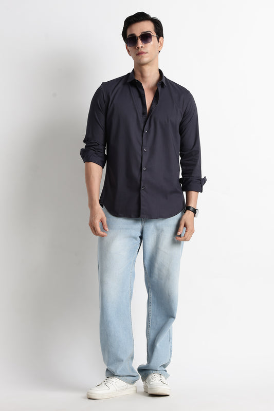 The Modern Essential Poly-Lycra Shirt Dk Grey