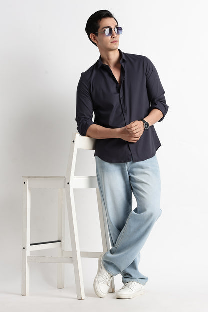 The Modern Essential Poly-Lycra Shirt Dk Grey