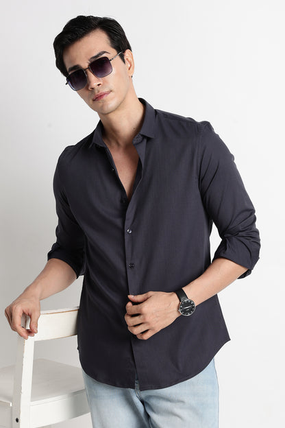 The Modern Essential Poly-Lycra Shirt Dk Grey