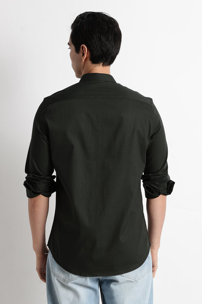The Modern Essential Poly-Lycra Shirt Olive
