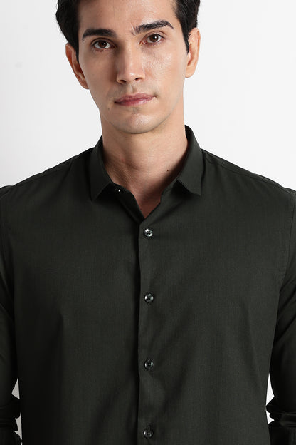 The Modern Essential Poly-Lycra Shirt Olive