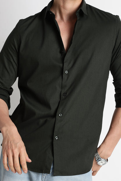 The Modern Essential Poly-Lycra Shirt Olive