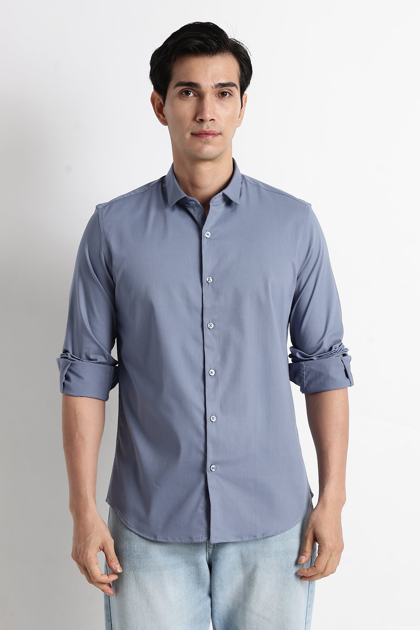 The Modern Essential Poly-Lycra Shirt Slate Grey