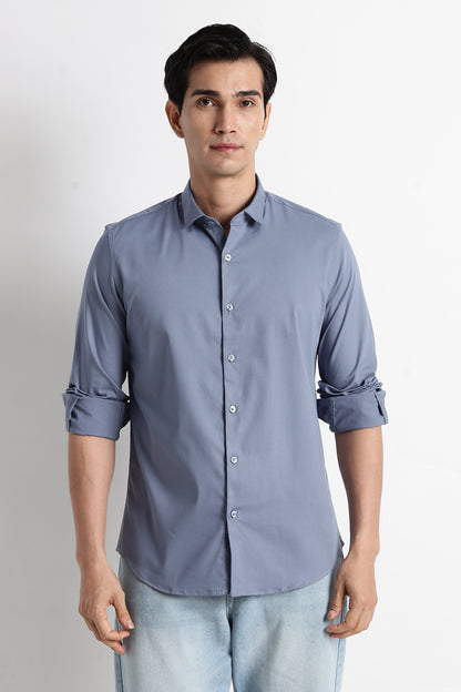 The Modern Essential Poly-Lycra Shirt Slate Grey