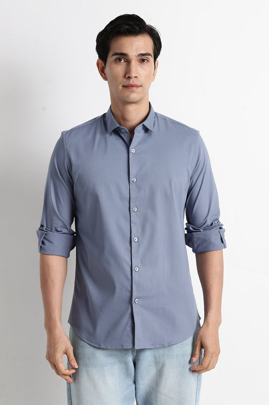 The Modern Essential Poly-Lycra Shirt Slate Grey