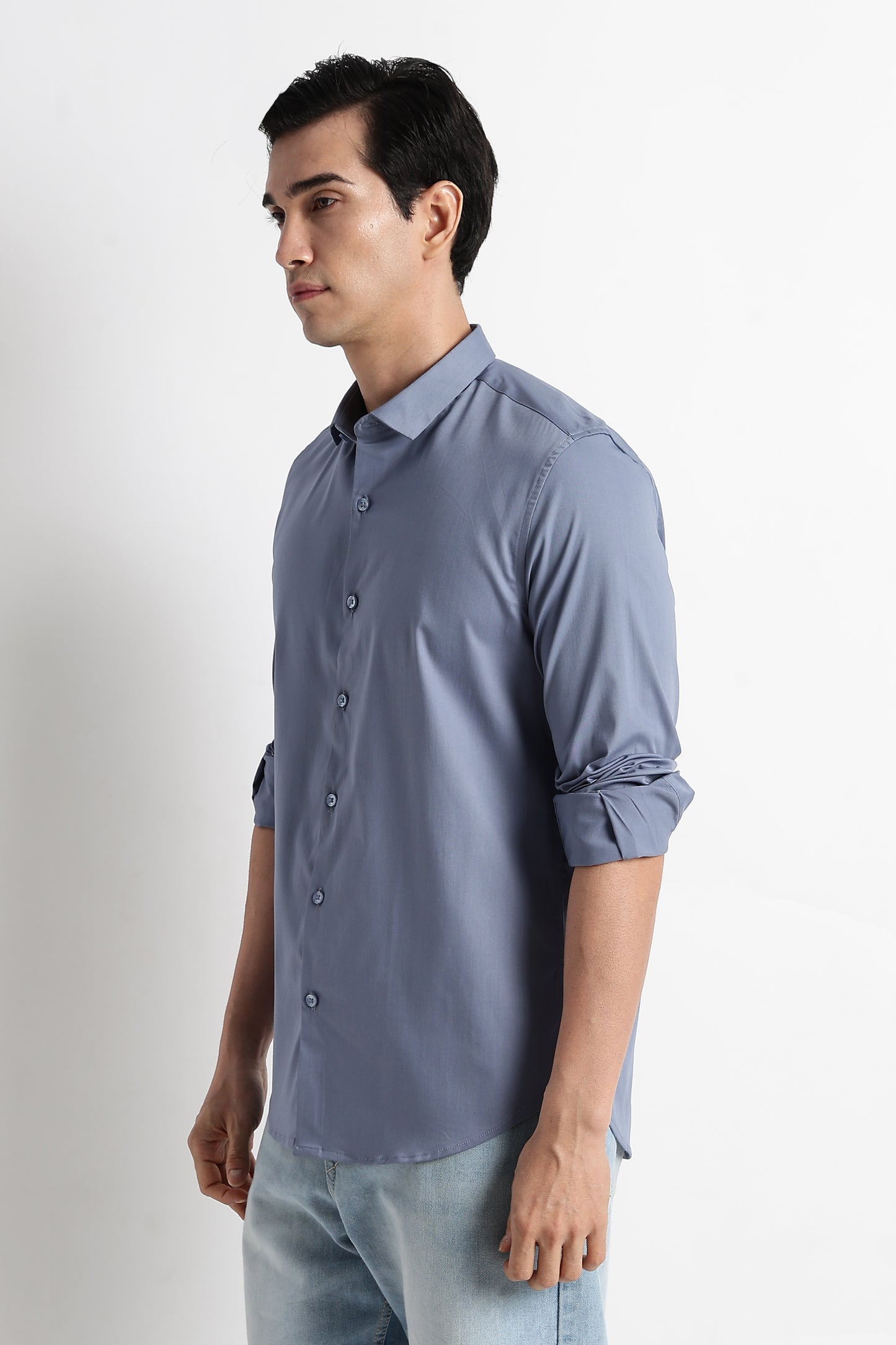 The Modern Essential Poly-Lycra Shirt Slate Grey
