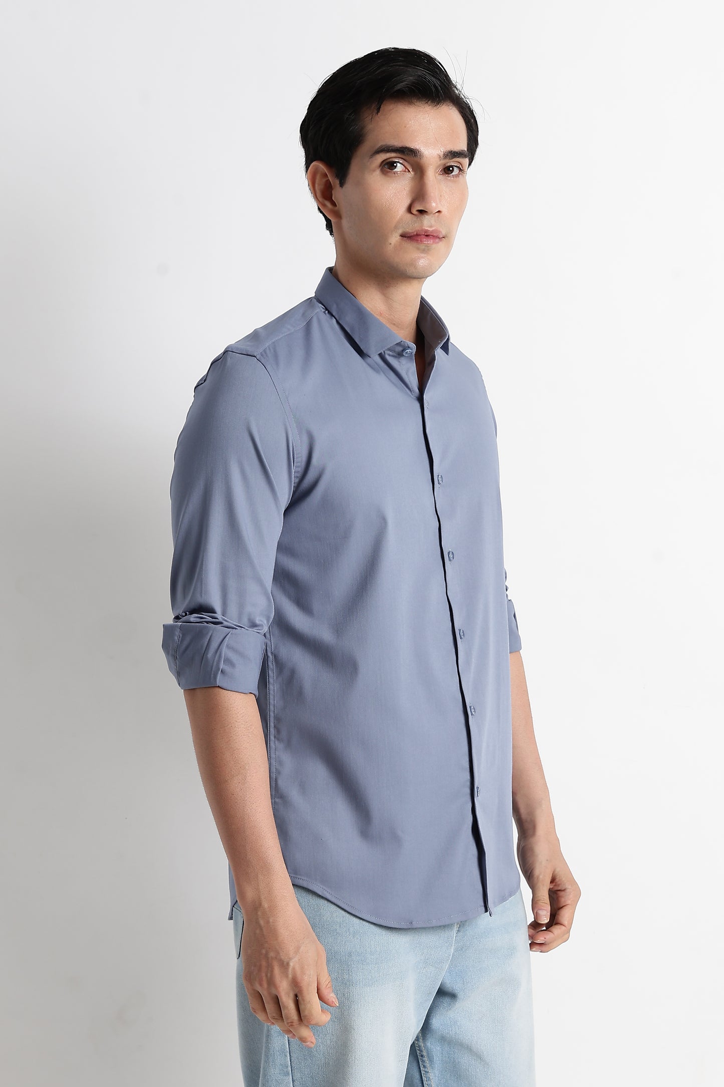 The Modern Essential Poly-Lycra Shirt Slate Grey