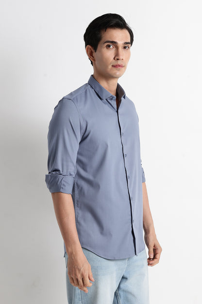 The Modern Essential Poly-Lycra Shirt Slate Grey