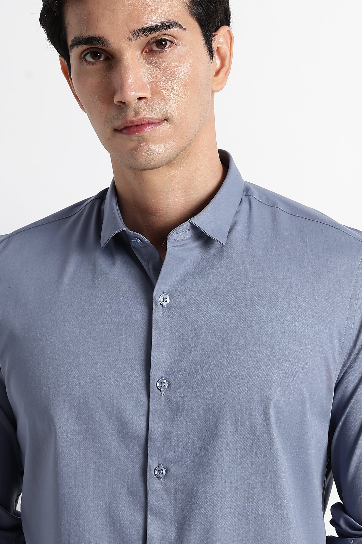 The Modern Essential Poly-Lycra Shirt Slate Grey