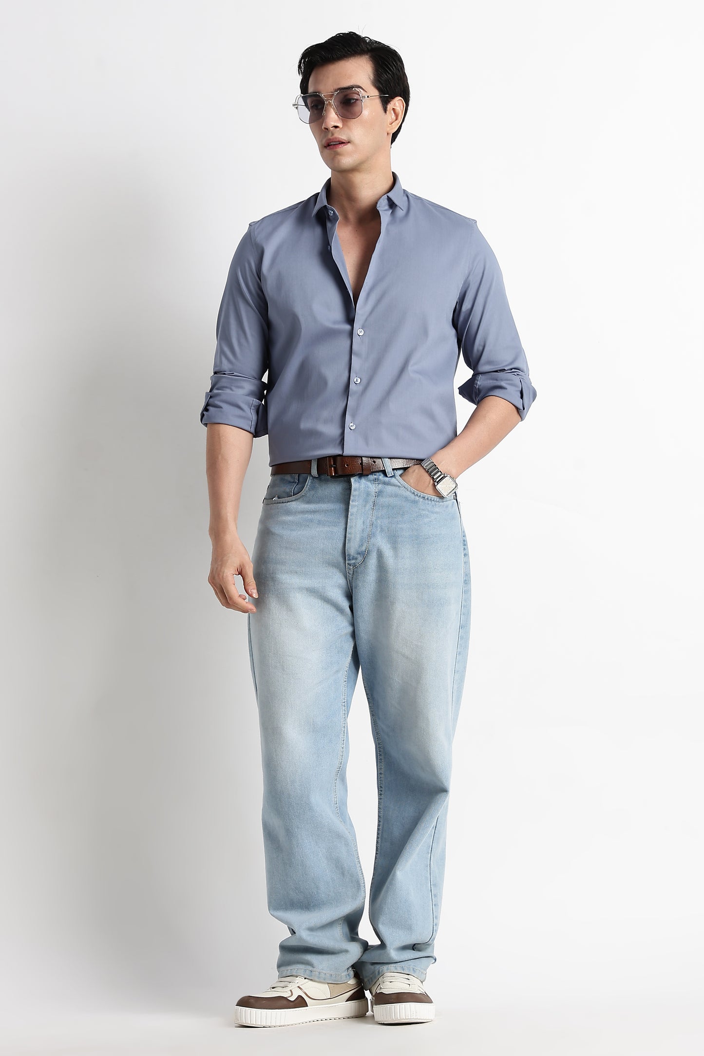 The Modern Essential Poly-Lycra Shirt Slate Grey