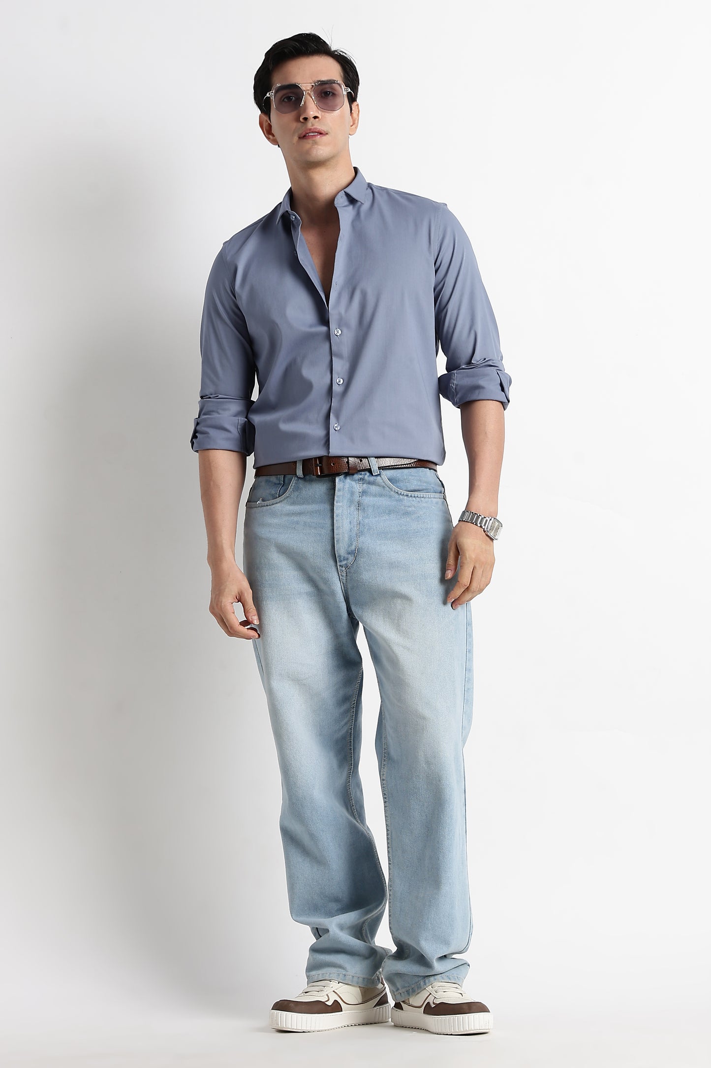 The Modern Essential Poly-Lycra Shirt Slate Grey