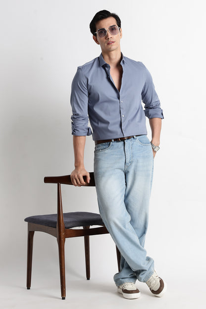 The Modern Essential Poly-Lycra Shirt Slate Grey