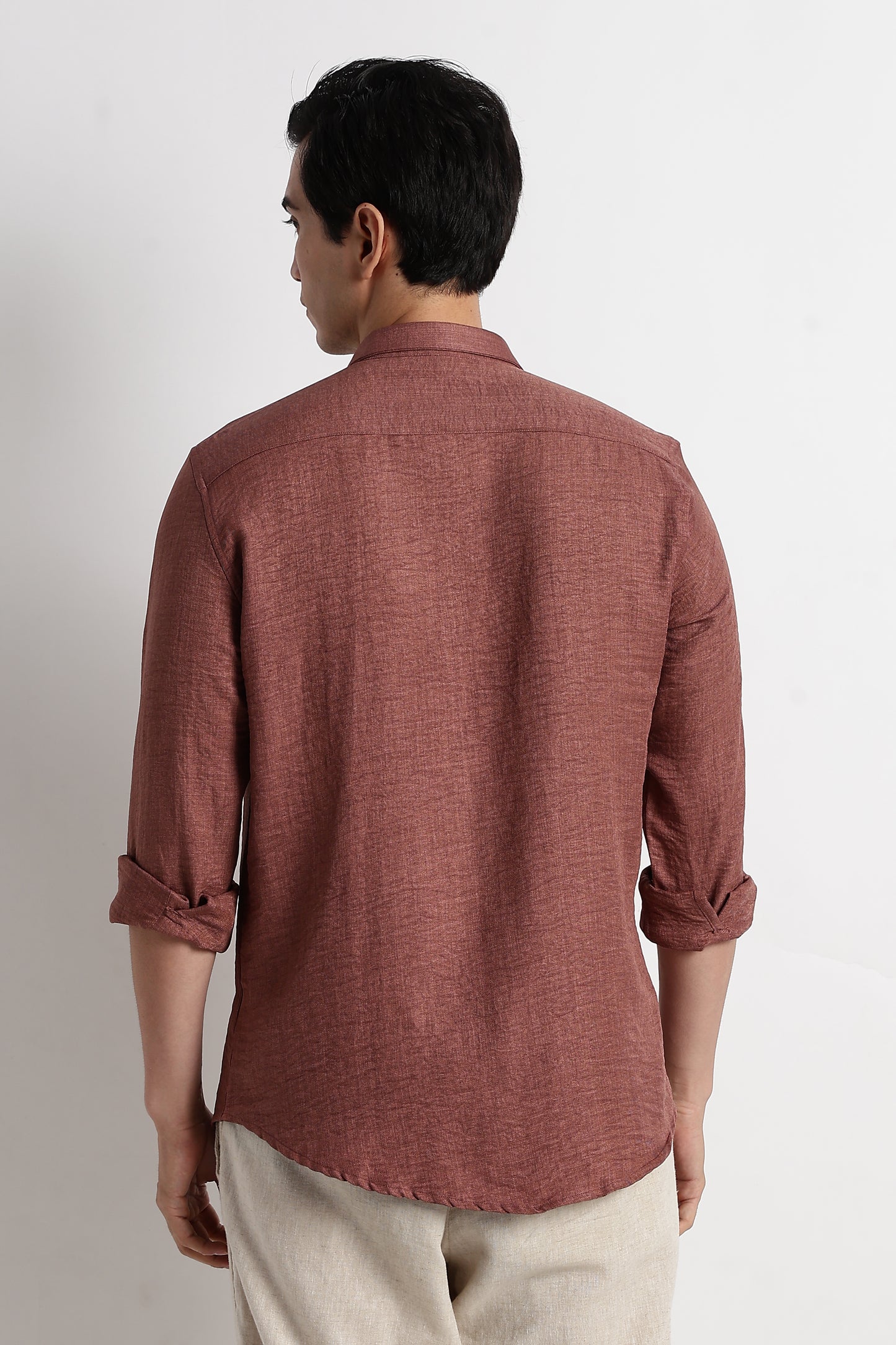 The Minimalist Linen-Blend Shirt Brown