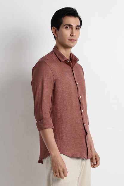 The Minimalist Linen Look Shirt Brown