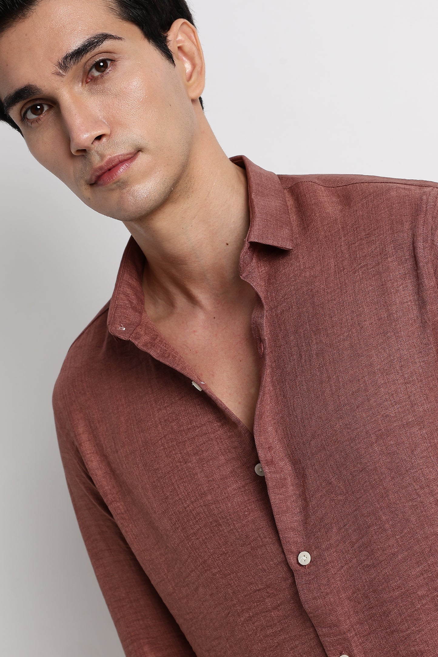 The Minimalist Linen-Blend Shirt Brown