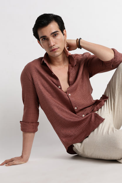 The Minimalist Linen Look Shirt Brown