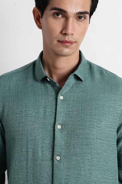 The Minimalist Linen Look Shirt Green